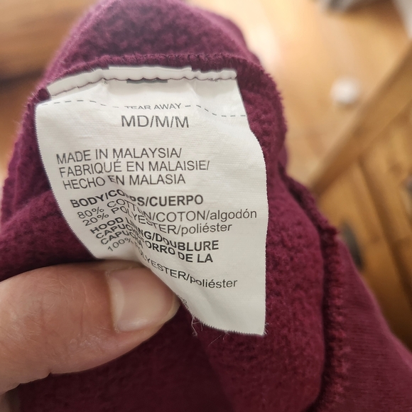 Under Armor Hoodie Men M Hustle Burgundy Fleece Pull Over Casual Warm Y2K Winter - Picture 14 of 16